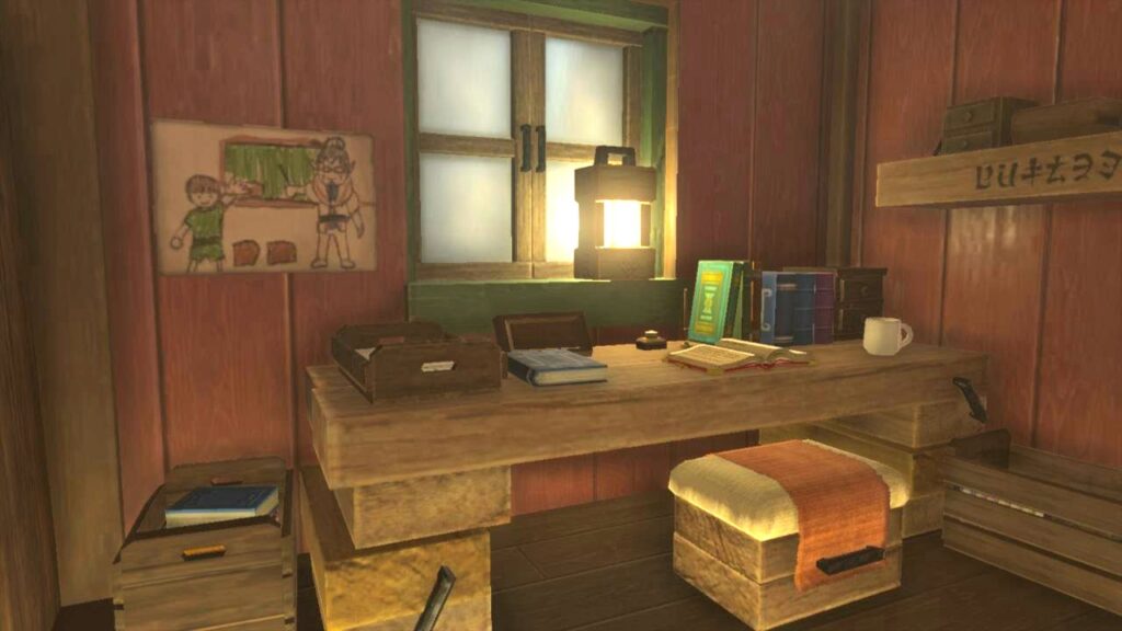 ゼルダの伝説ティアーズオブザキングダムにあるハテノ学校の２階はシモンの机がある