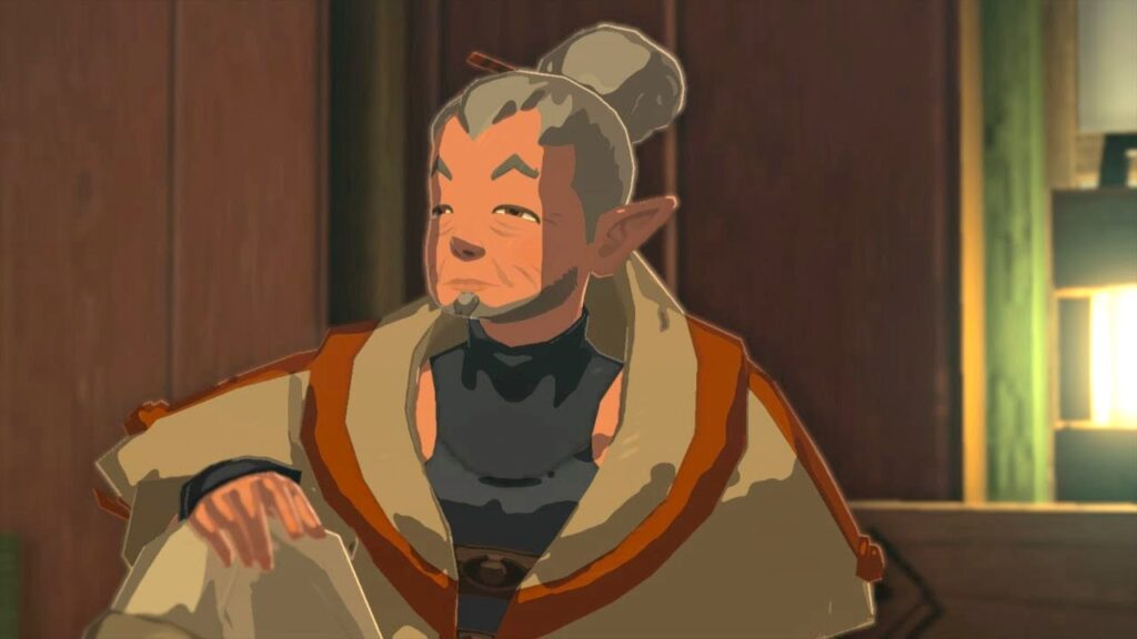 ゼルダの伝説ティアーズオブザキングダムにあるハテノ学校にいるシモンの寝起き