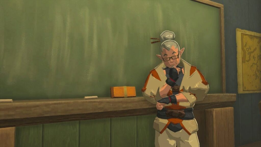 ゼルダ姫の伝説ティアーズオブザキングダムにあるハテノ学校にはシモンが教師をしている