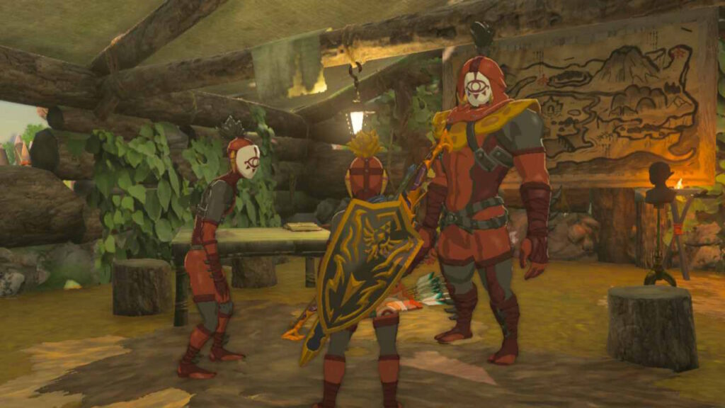 ゼルダの伝説ティアーズオブザキングダムにある始まりの台地。ハイラル王の小屋の室内の様子