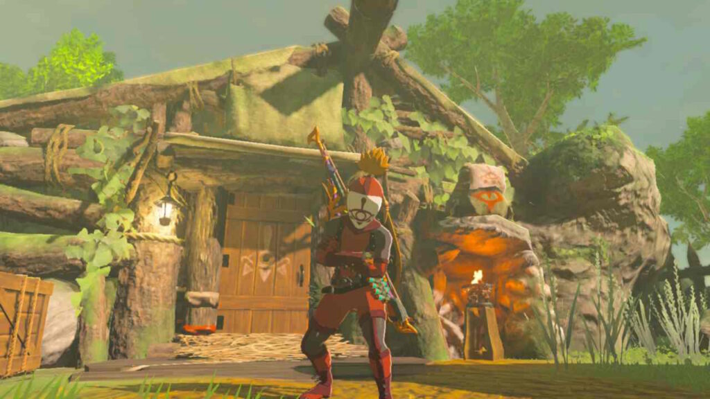 ゼルダの伝説ティアーズオブザキングダムにある始まりの台地。イーガ団員に変装するリンク