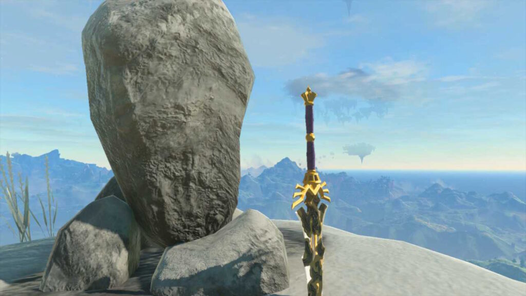 ゼルダの伝説ティアーズオブザキングダムにある始まりの台地。ハイラル山にはハイラル王の墓と思われる石碑がある