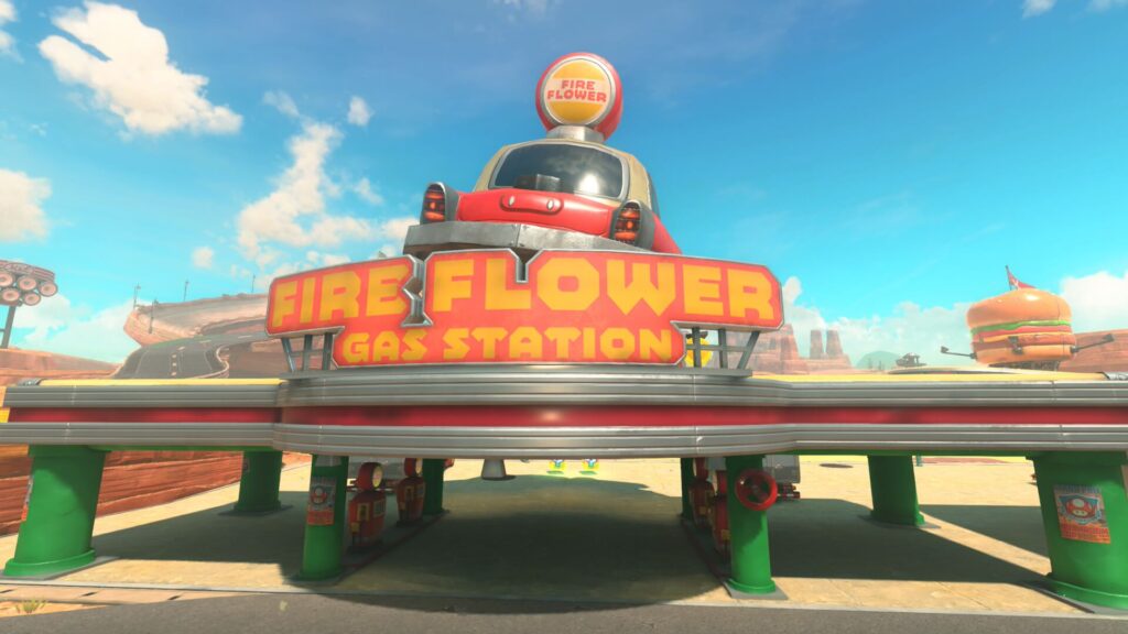 マリオカートワールドにあるファイアフラワーガスステーション