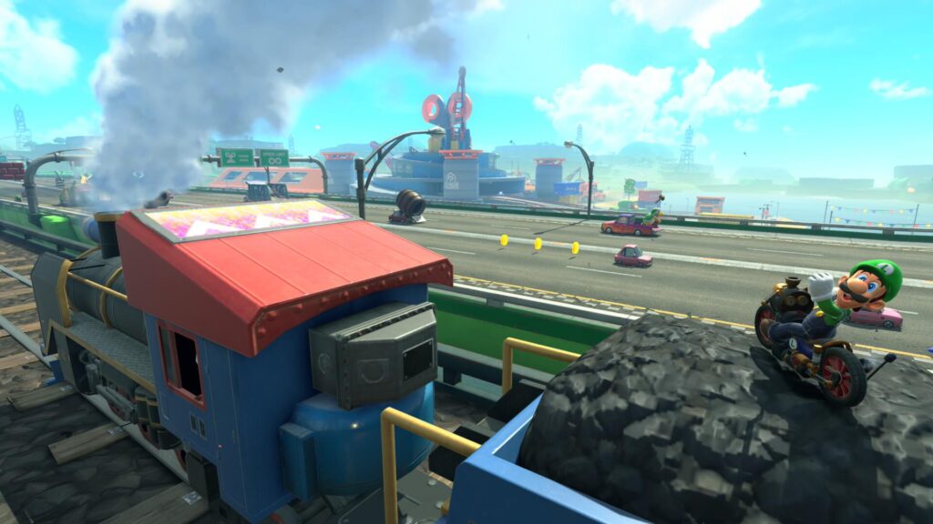 マリオカートワールドにある高速道路と並行する路線。