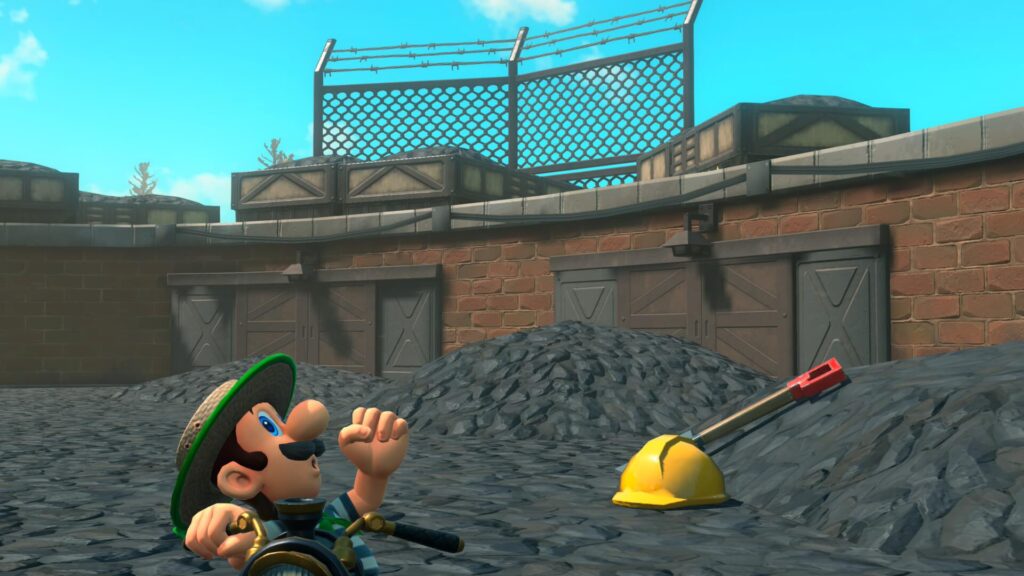 マリオカートワールドにあるシュポポコースター。炭鉱の作業場がある。