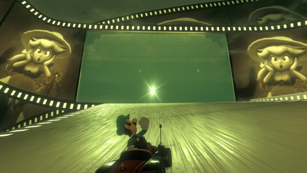 マリオカートワールドにあるおばけシネマの上映室の先にある映画の世界