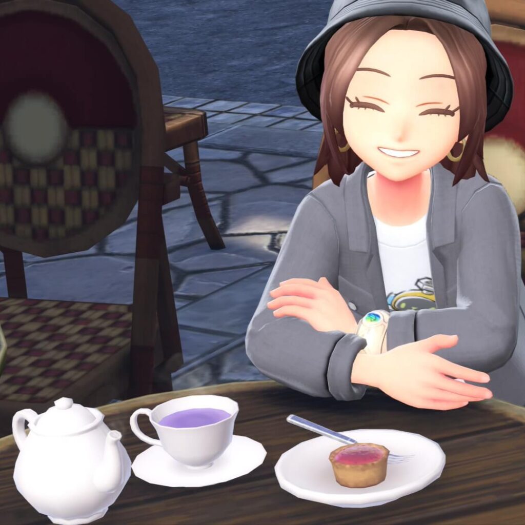 ポケモンレジェンズZAにあるカフェ・かわいがりで注文したオレンフレーバーティー