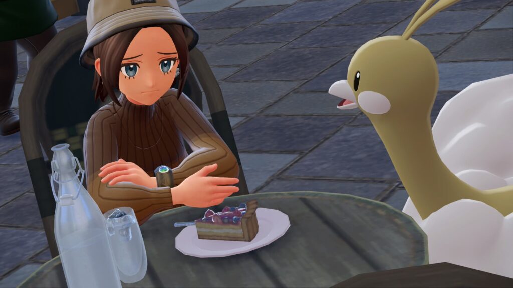ポケモンレジェンズZAにあるミアレシティ。カフェ・アラモードでおいしいみずを注文した主人公。