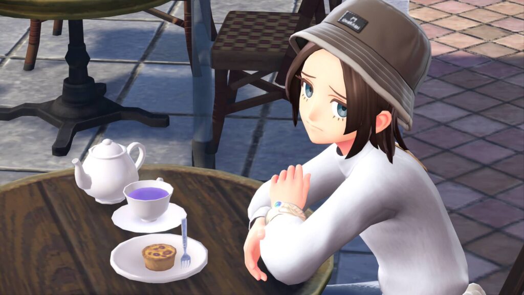 ポケモンレジェンズZAにあるミアレシティ。カフェ・バタイユでオレンフレーバーティーを飲む主人公