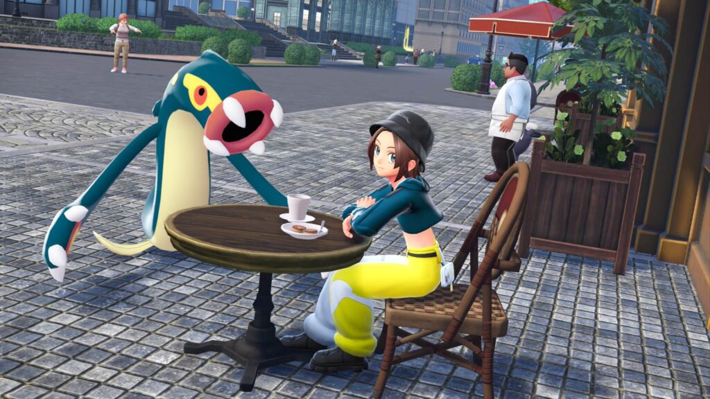 ポケモンレジェンズZAにあるカフェ・おとこまえでシビルドンと過ごす主人公