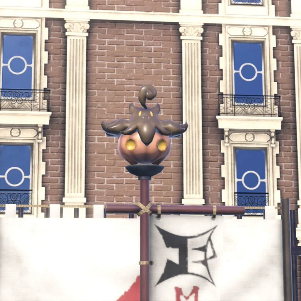 ポケモンレジェンズZAにあるジャスティスの会の道場で見つけたバケッチャの旗