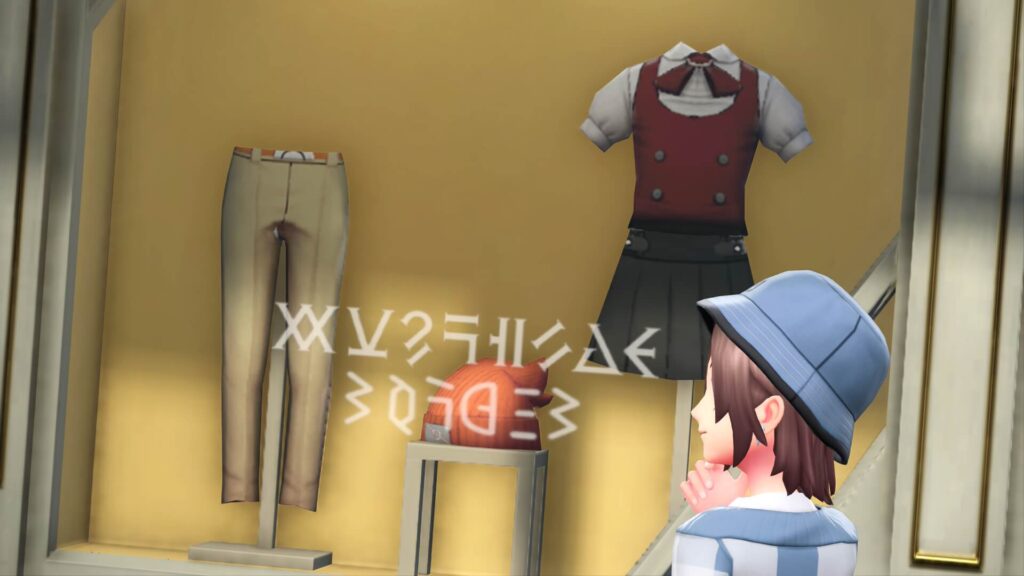 ポケモンレジェンズZAにある『パサージュ・デュ・ボヌール』でウィンドウショッピングする主人公