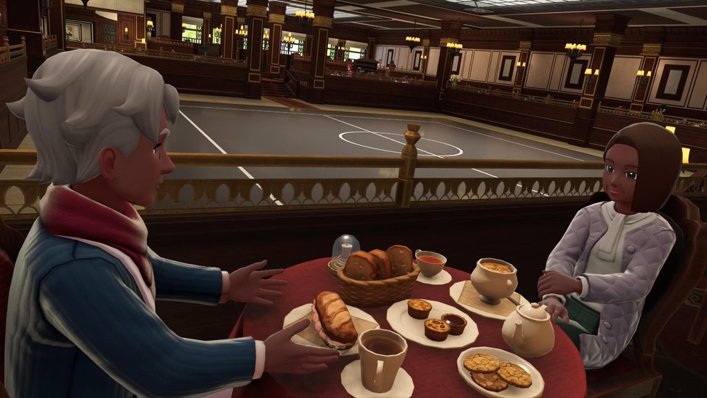 ポケモンレジェンズZAにあるリストランテ 二・リューで食事を楽しむお客