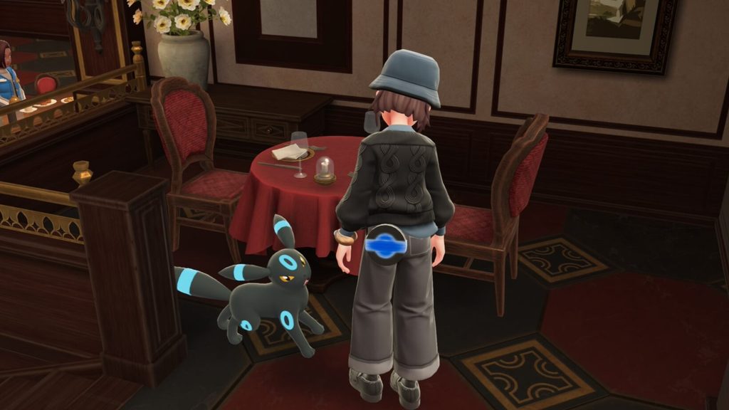 ポケモンレジェンズZAのリストランテ 二・リューでは食事が出来ないことが分かり、怒り出す色違いブラッキー