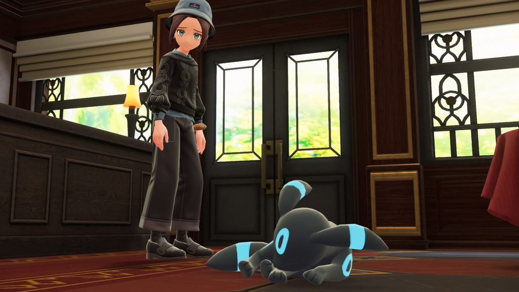 ポケモンレジェンズZAにあるリストランテ 二・リューで食事が出来ないことに怒り、ふて寝を始める色違いブラッキー