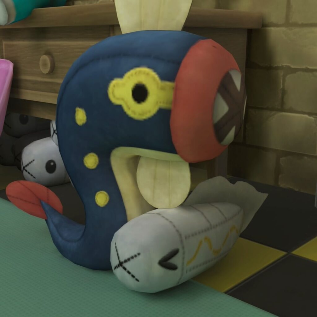 ポケモンレジェンズZAにあるカナリィさんの自室に置かれたシビビールのぬいぐるみ、シビシラスのぬいぐるみ