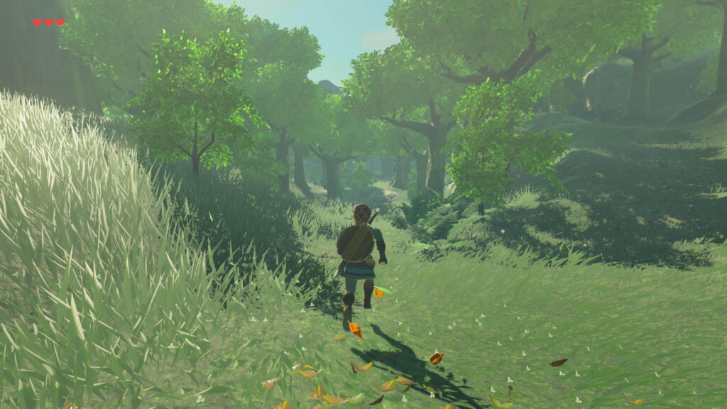 ゼルダの伝説ブレスオブザワイルドにあるカカリコ村から丘を上ると森がある