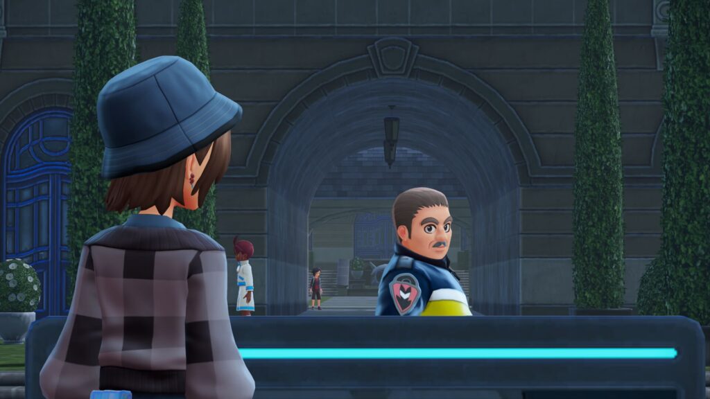 ポケモンレジェンズZAにあるルージュ２番地の近くを警察官が歩く