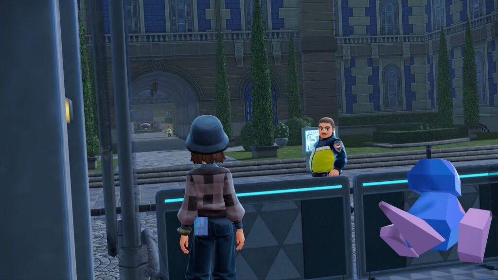 ポケモンレジェンズZAにあるルージュ２番地の近くを警察官が歩く