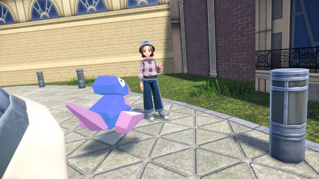 ポケモンレジェンズZAのルージュ２番地の屋上にあるドーム天井の周りの道が鋪装されている