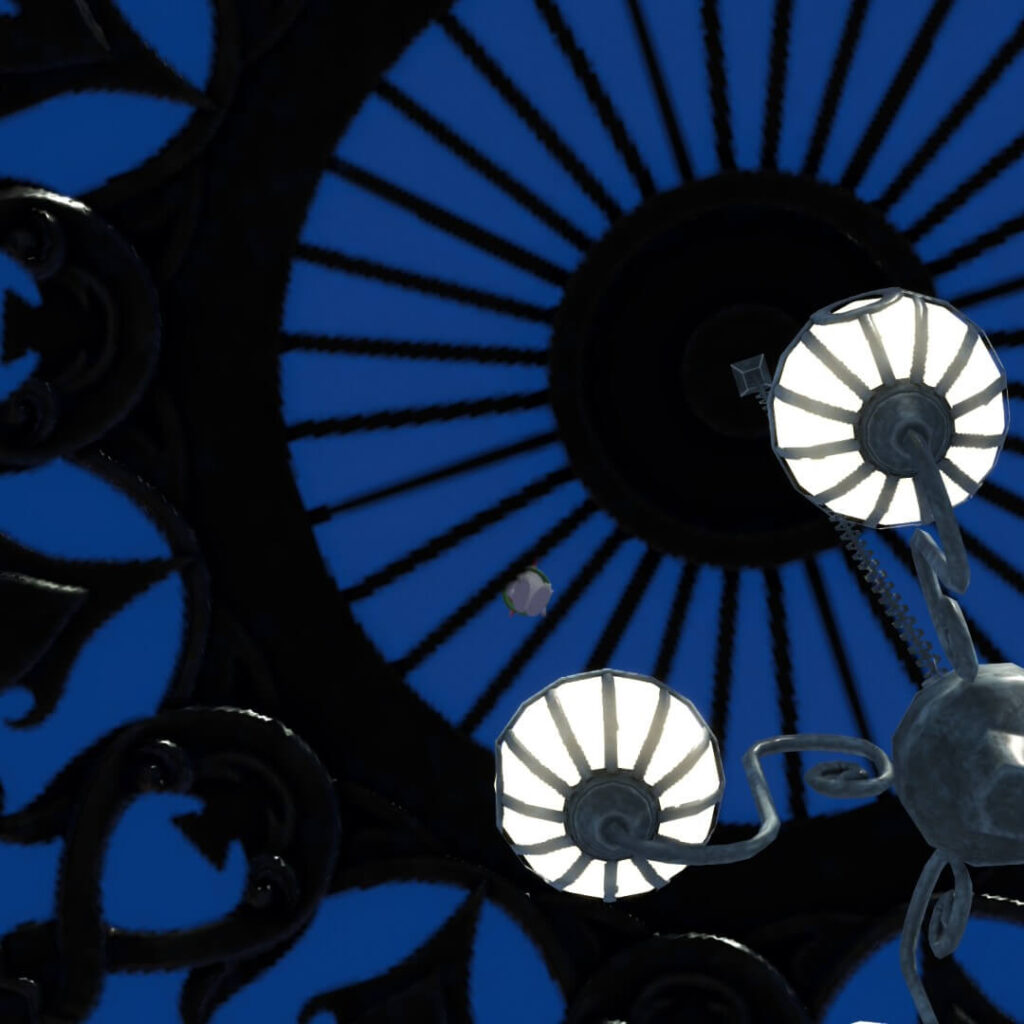 ポケモンレジェンズZAにあるルージュ２番地のパサージュのドーム天井の上を歩くポケモン