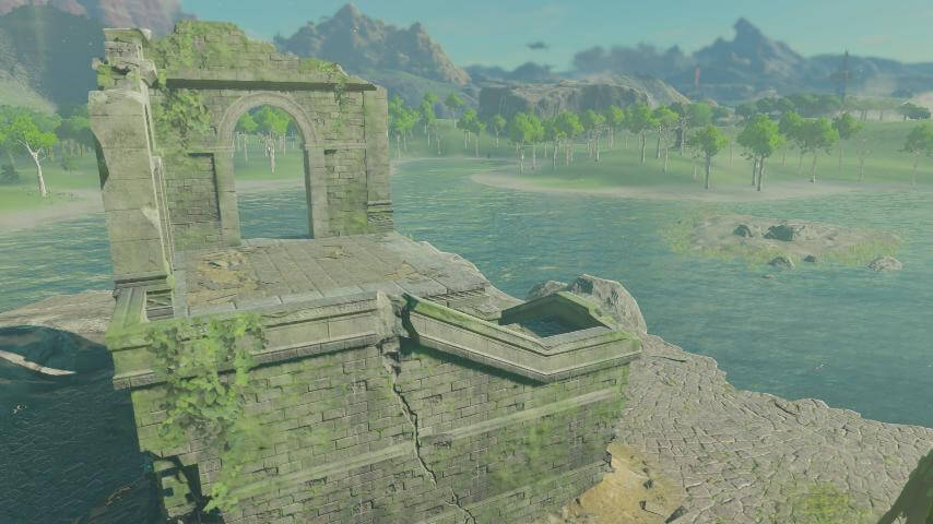 ゼルダの伝説ブレスオブザワイルドにあるコモロ池駐屯地跡