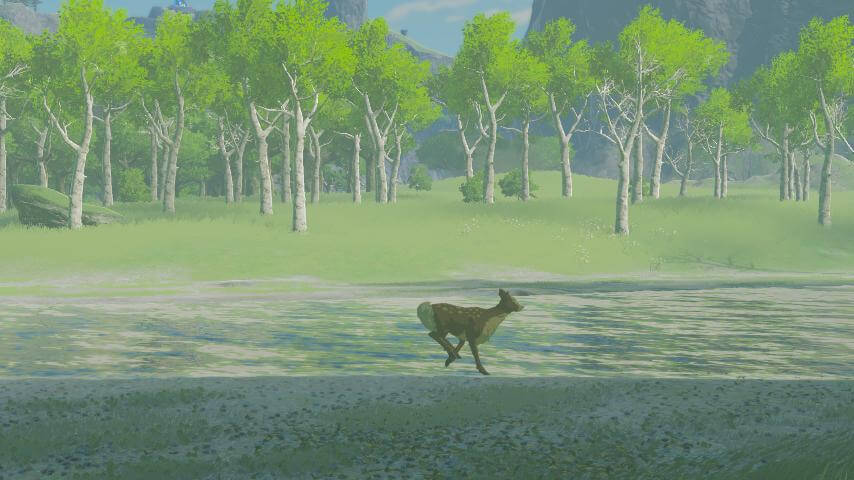 ゼルダの伝説ブレスオブザワイルドにあるコモロ池に棲むヤマシカ