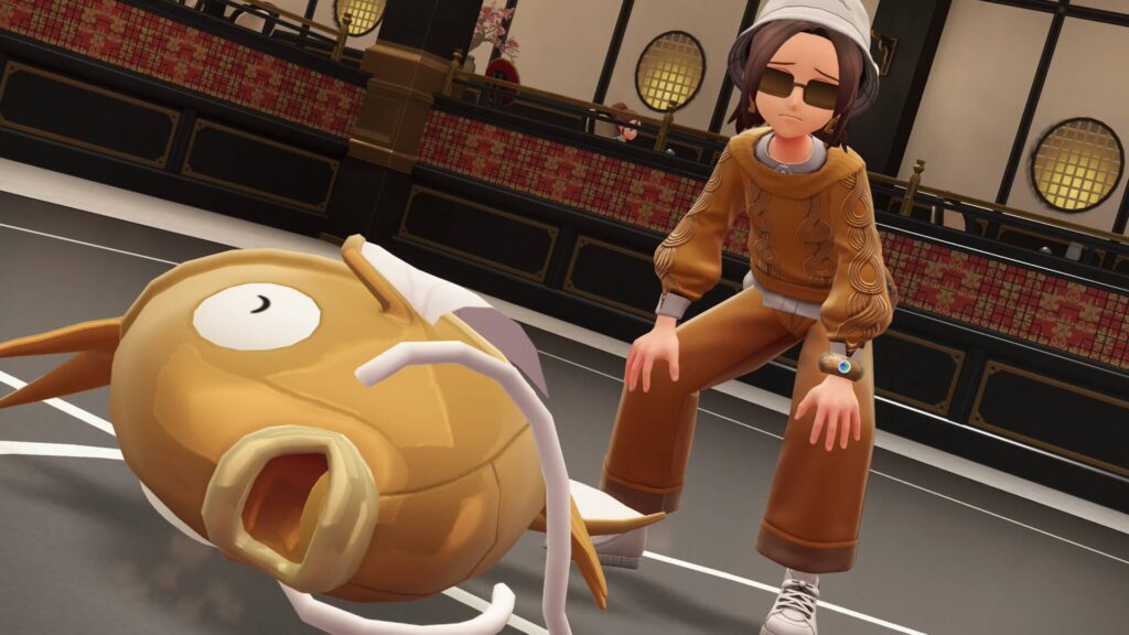 ポケモンレジェンズZAにあるミアレシティ。ローリングドリーマーのバトルコートで眠る色違いコイキング