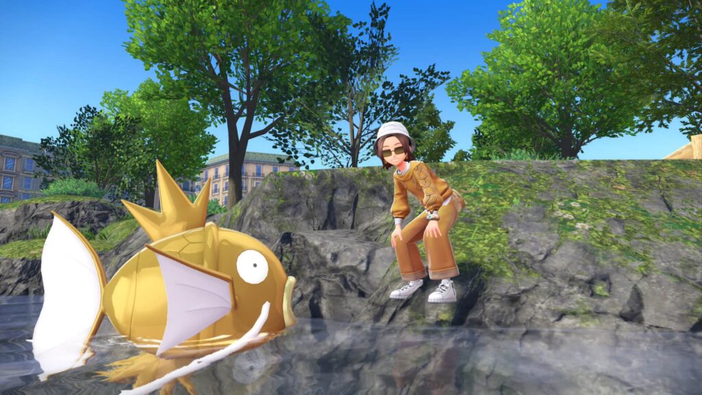 ポケモンレジェンズZAにあるミアレシティ。ベール広場で水浴びする金コイキング