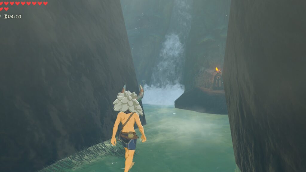 ゼルダの伝説ブレスオブザワイルドにあるクムの秘湯には湯滝がある