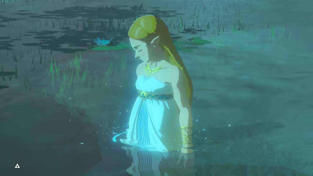 ゼルダの伝説ブレスオブザワイルドにある力の泉に沐浴するも封印の力が目覚めないゼルダ姫